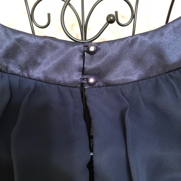 Navy chiffon dress size 6 - Picture 3 of 3